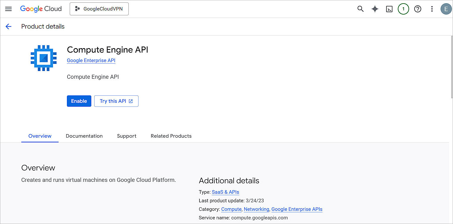 Screenshot of the Google Cloud configure 2